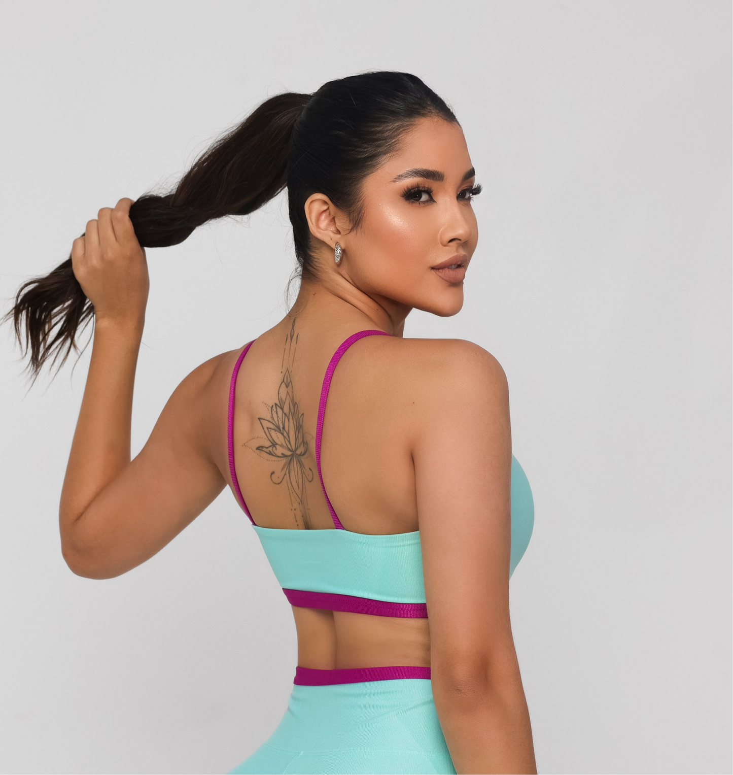 Vibrant Dark Purple Details Sport Bra