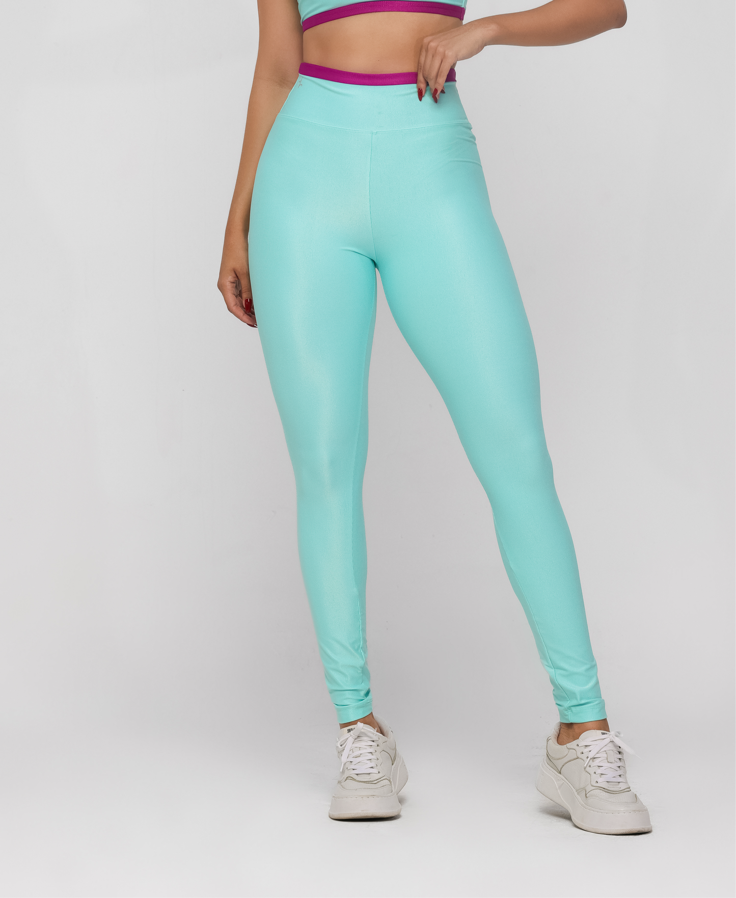Vibrant Blue Dark Purple Details Legging