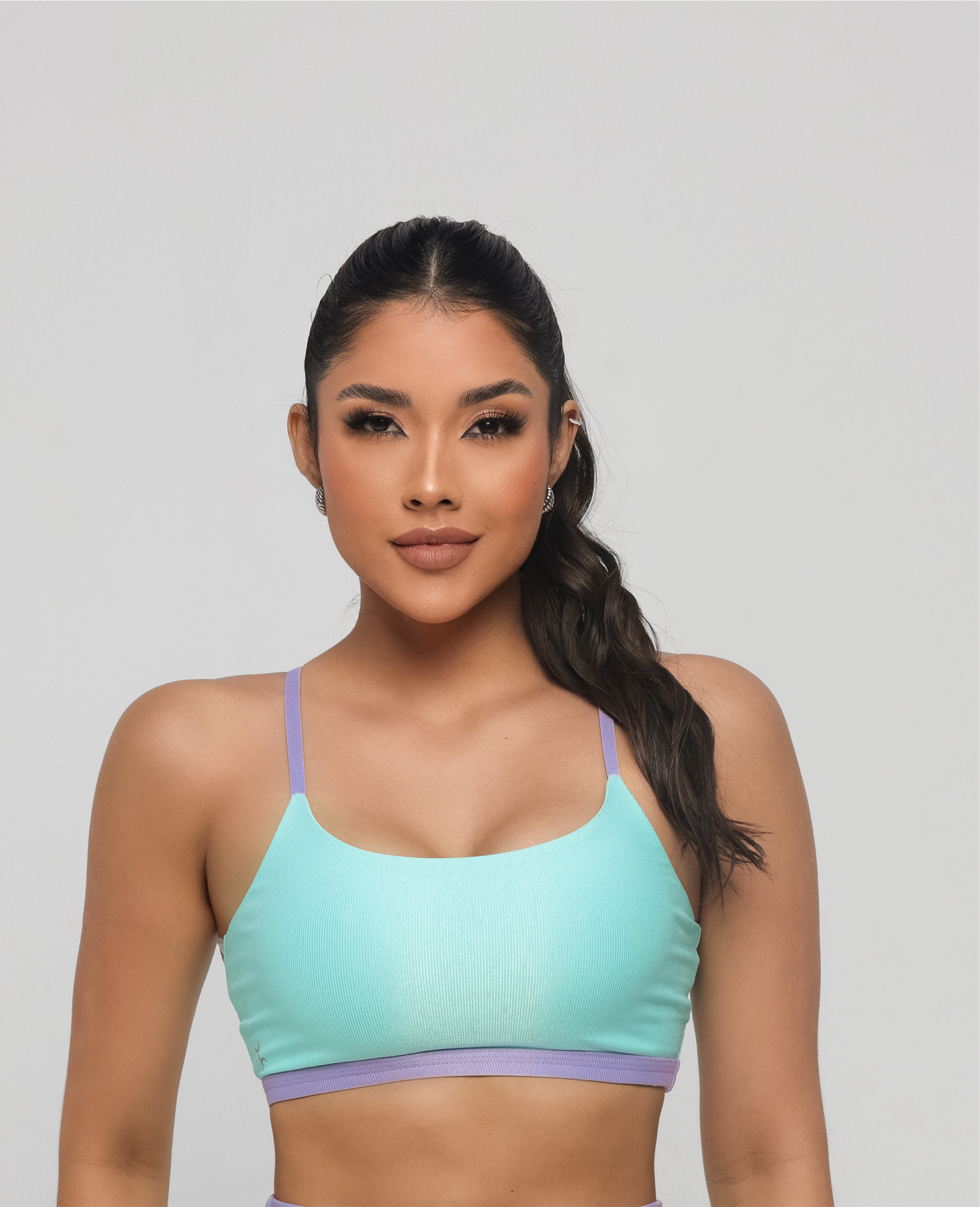 Vibrant Light Purple Details Sport Bra