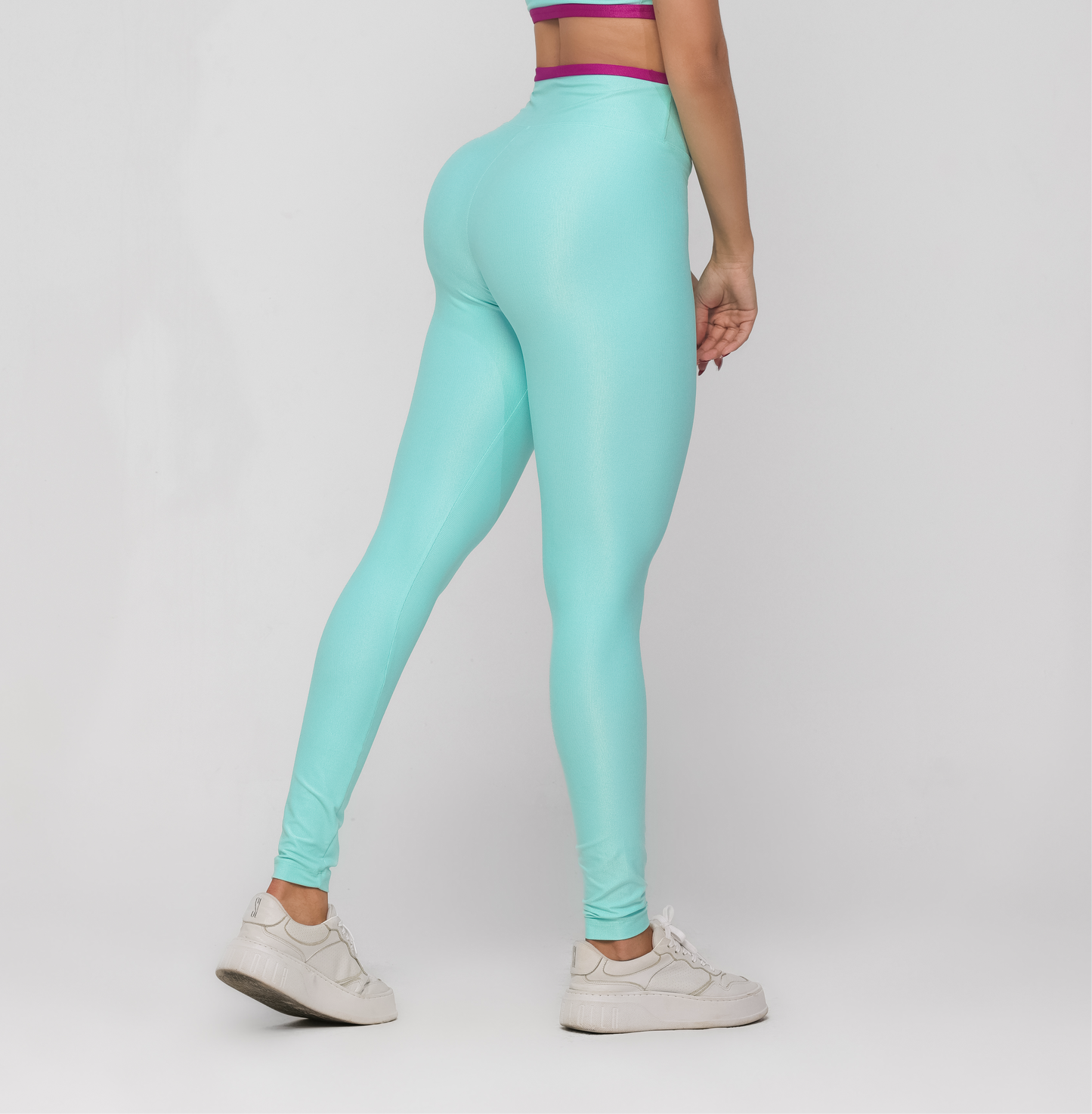 Vibrant Blue Dark Purple Details Legging