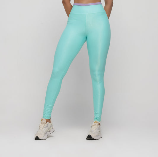 Vibrant Blue Light Purple Details Legging
