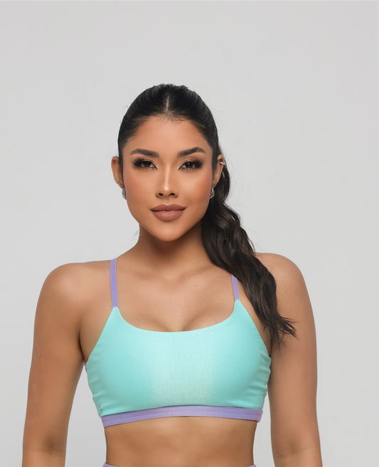 Vibrant Light Purple Details Sport Bra
