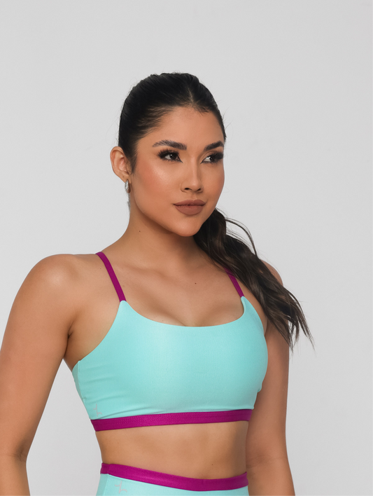 Vibrant Dark Purple Details Sport Bra